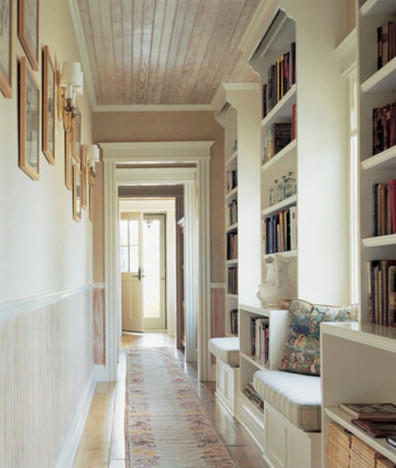 Narrow clearance hallway bookcase